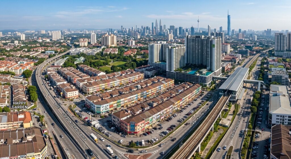 Aerial view of Kuchai Lama, Kuala Lumpur