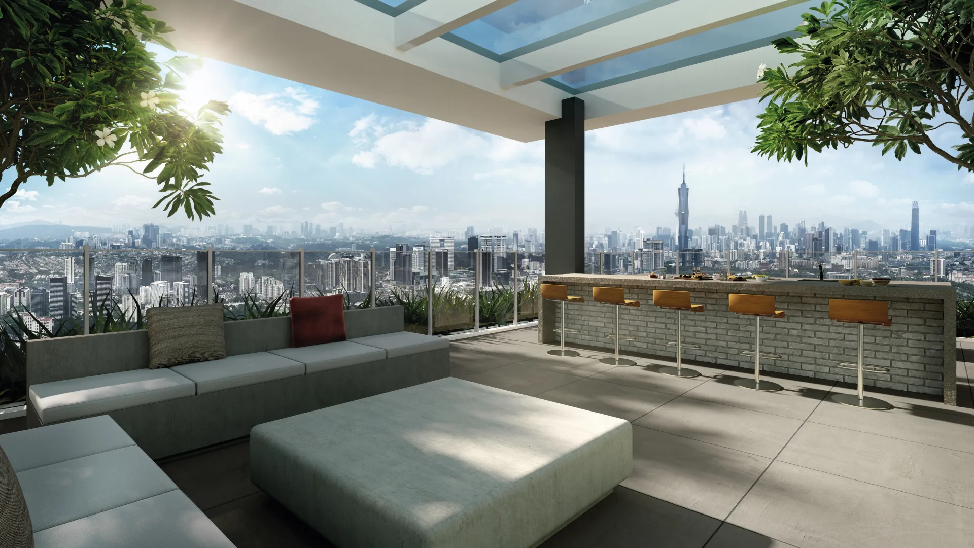 The Atas Taman Desa rooftop sky lounge KL city view