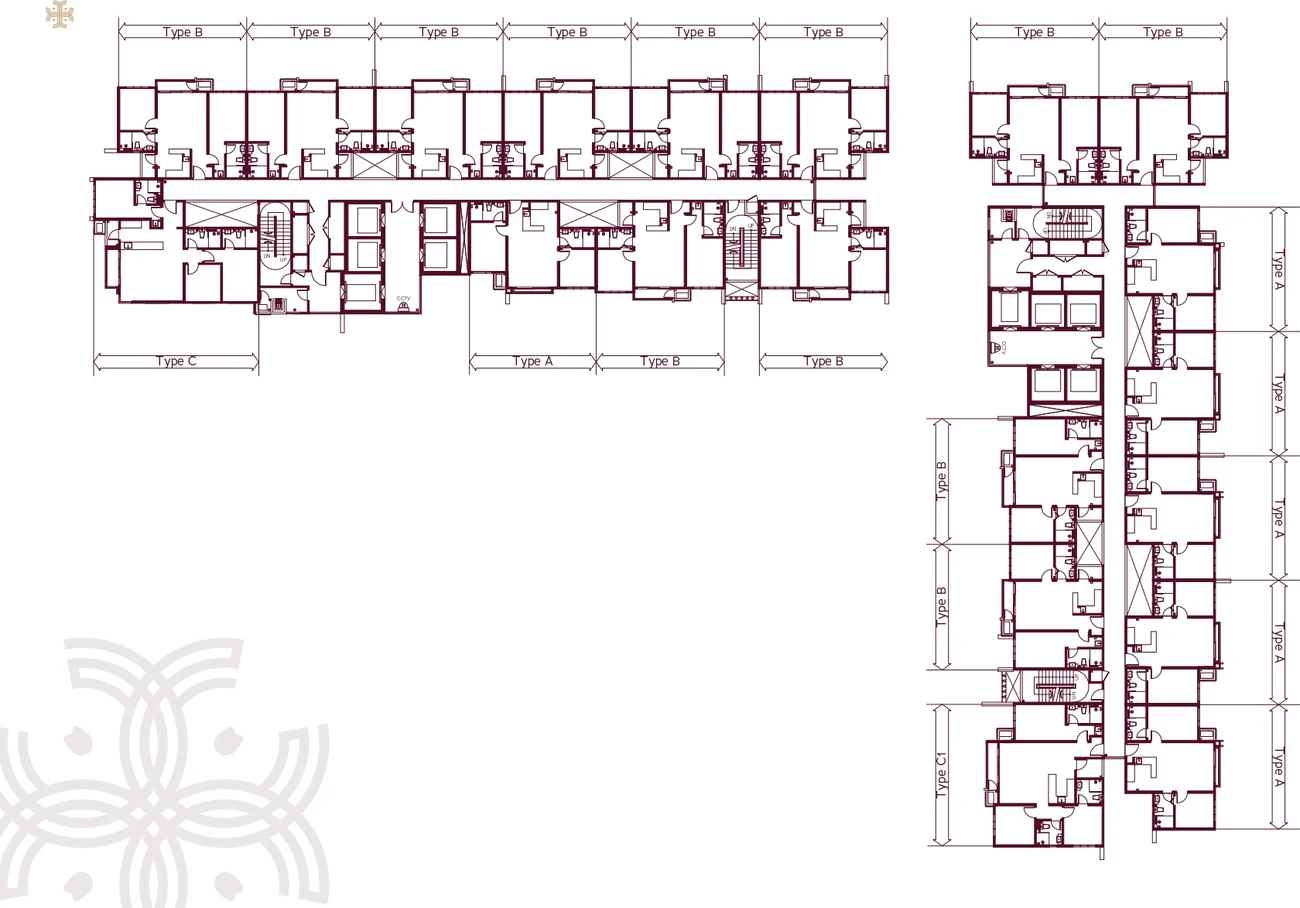 Binastra Cochrane typical tower floor plan showing unit arrangement