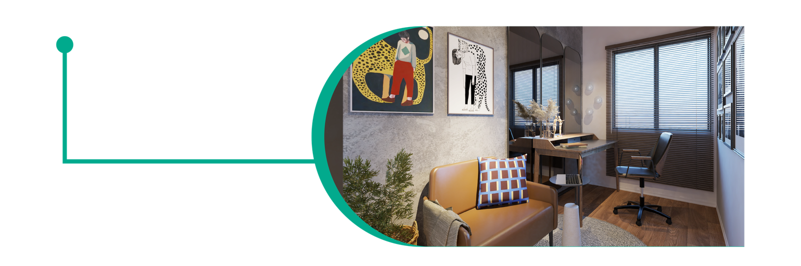 Artist's impression of a LoSo live-work commercial suite at e.Sentral Smart City