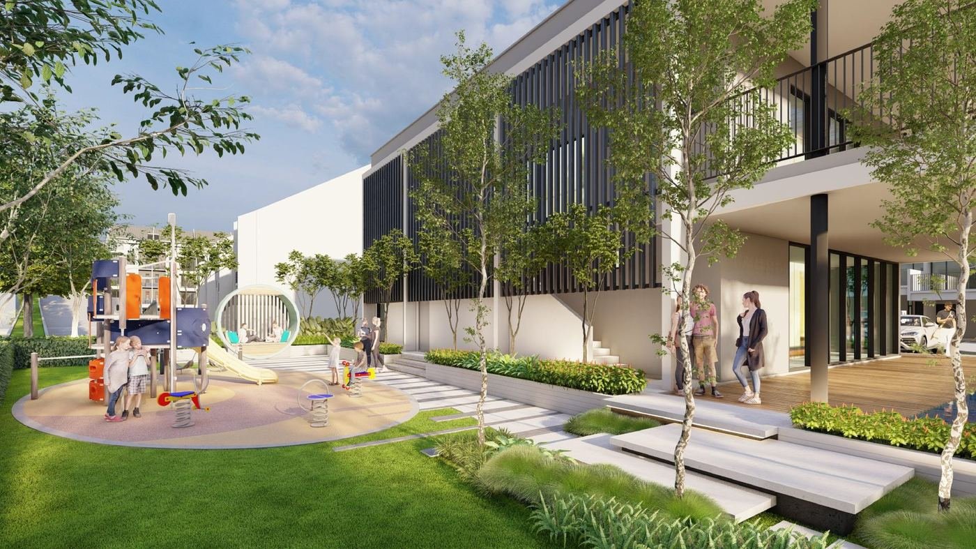 Landscaped garden courtyard within Residensi Lestari I