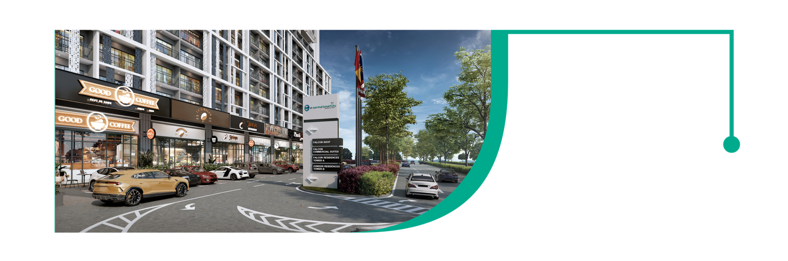 Artist's impression of ground floor retail shop lots at e.Sentral Smart City