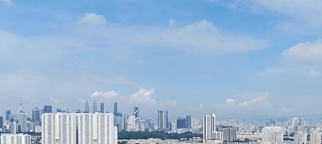 Kuala Lumpur skyline seen from the balcony of an actual Axis Crown unit