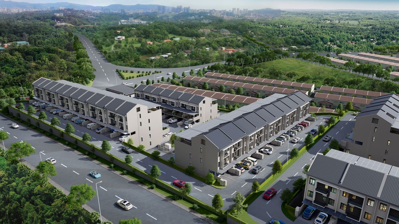 Budget 2027 Malaysia: Stamp Duty Relief and What It Means for Home Buyers 3 Aerial view of the Residensi Lestari I townhouse street in Balakong, a project priced between RM500,000 and RM1 million